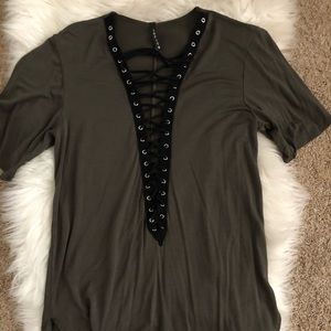Lace-up shirt
